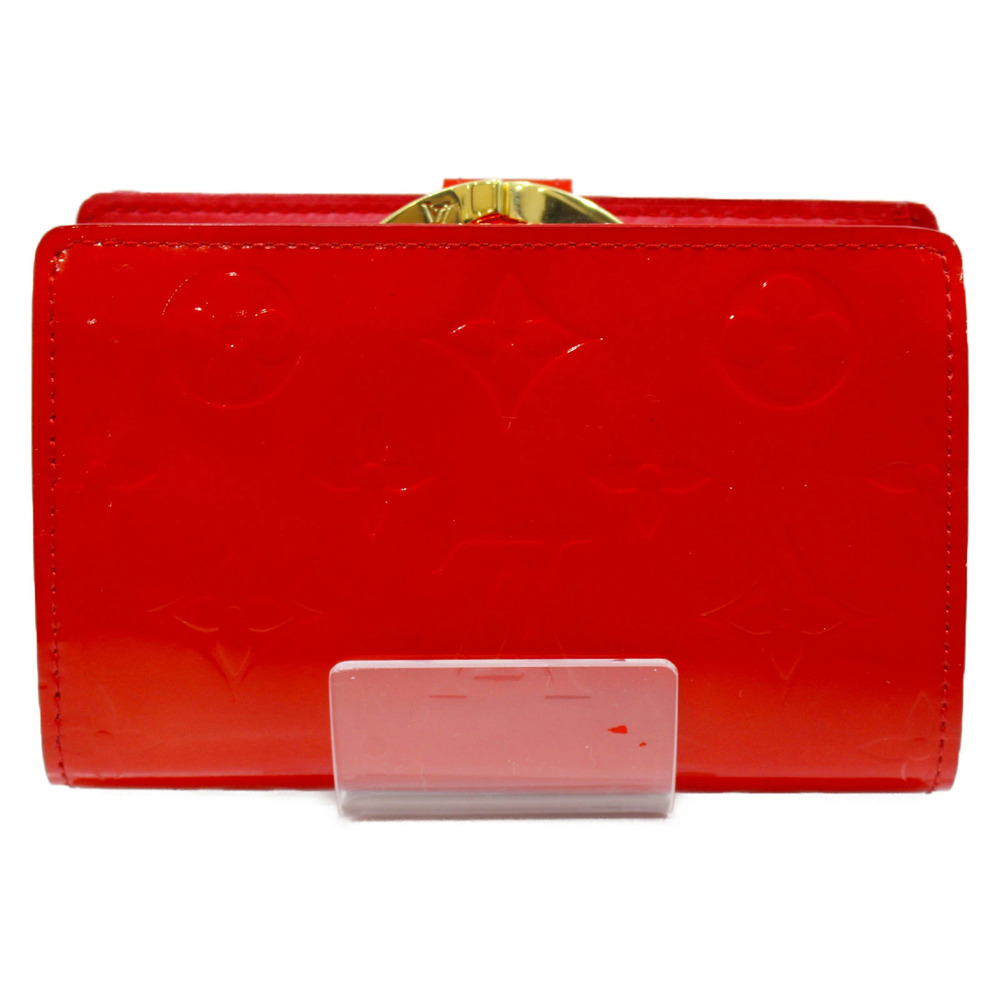 LOUIS VUITTON Porte Monnaie Viennois Vernis Red Bi fold Wallet Coin Purse - Picture 4 of 10
